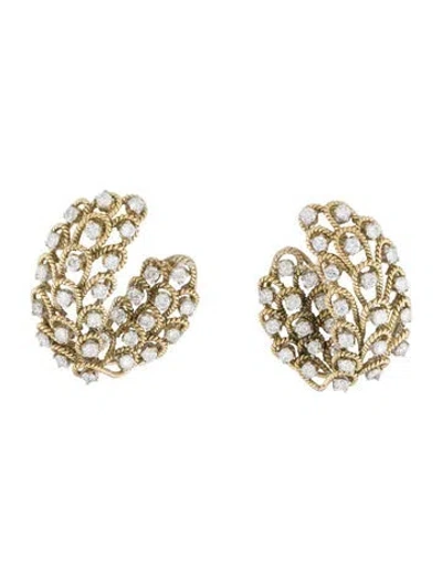 Pre-owned Earrings 14k 3.60ctw. Diamond Hoop  In Multi