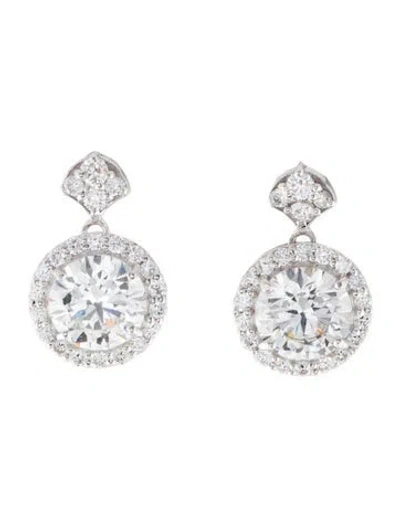 Pre-owned Earrings 14k 3.60ctw Lab-grown Diamond Drop  In Multi