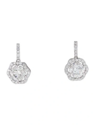 Pre-owned Earrings 14k 3.61ctw Lab-grown Diamond In Multi