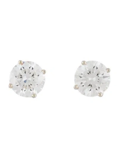 Pre-owned Earrings 14k 3.61ctw Lab-grown Diamond Solitaire Stud  In Multi
