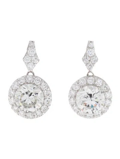 Pre-owned Earrings 14k 3.64ctw Lab-grown Diamond Drop  In Multi