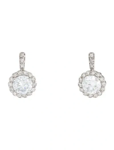 Pre-owned Earrings 14k 3.65ctw Lab-grown Diamond Halo Drop  In Multi