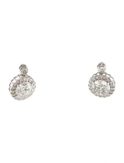 Pre-owned Earrings 14k 3.69ctw Lab-grown Diamond Drop  In Multi