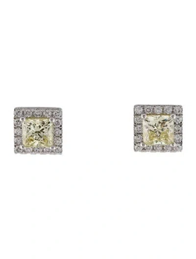 Pre-owned Earrings 14k 3.70 Ctw Lab-grown Diamond Stud  In Multi