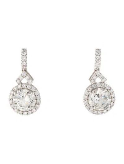 Pre-owned Earrings 14k 3.71ctw Lab-grown Diamond Drop  In Multi