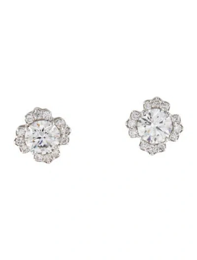 Pre-owned Earrings 14k 3.75ctrw Lab-grown Diamond Stud  In Multi