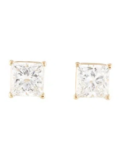 Pre-owned Earrings 14k 3.76ctw Lab-grown Diamond Solitaire Stud  In Multi