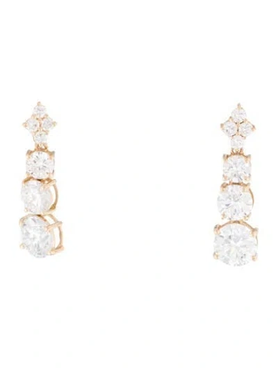 Pre-owned Earrings 14k 3.77ctw Lab-grown Diamond Drop  In Multi