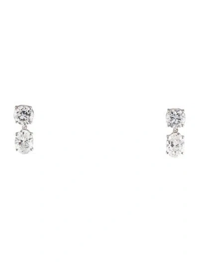 Pre-owned Earrings 14k 3.77ctw Lab-grown Diamond Drop  In Multi