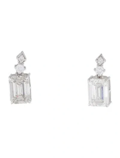 Pre-owned Earrings 14k 3.79ctw Lab-grown Diamond Drop  In Multi
