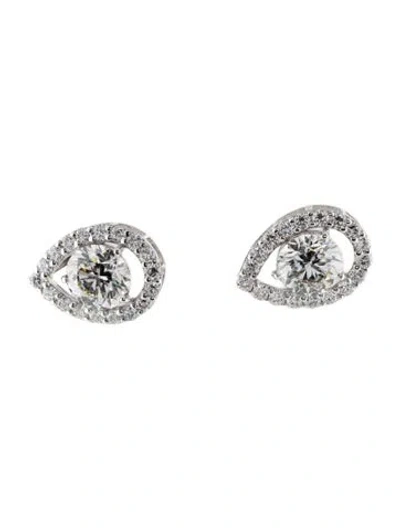 Pre-owned Earrings 14k 3.79ctw Lab-grown Diamond Teardrop  In Multi