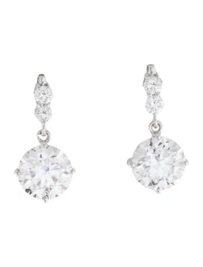 Pre-owned Earrings 14k 3.80ctw Lab-grown Diamond Drop  In Multi