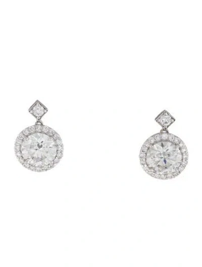 Pre-owned Earrings 14k 3.81ctw Lab-grown Diamond Drop  In Multi