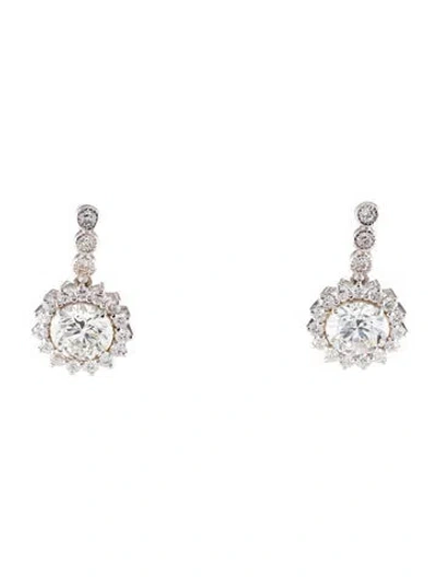 Pre-owned Earrings 14k 3.83ctw Lab-grown Diamond Drop  In Multi