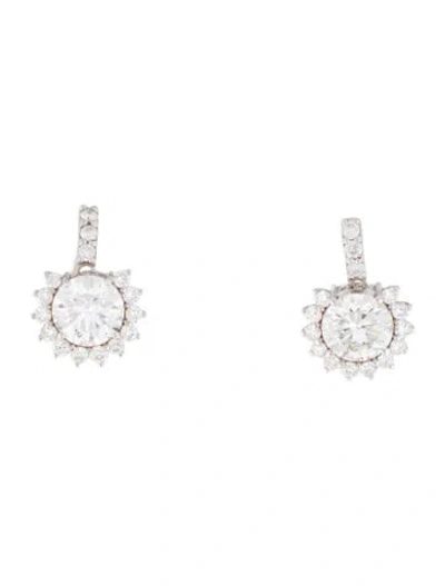 Pre-owned Earrings 14k 3.83ctw Lab-grown Diamond Drop  In Multi