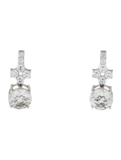 Pre-owned Earrings 14k 3.83ctw Lab-grown Diamond Drop  In Multi