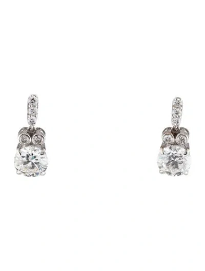 Pre-owned Earrings 14k 3.86ctw Diamond Drop  In Multi