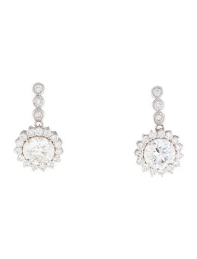 Pre-owned Earrings 14k 3.88ctw Lab-grown Diamond Drop  In Multi