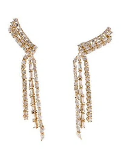 Pre-owned Earrings 14k 3.89ctw Diamond Drop  In Multi