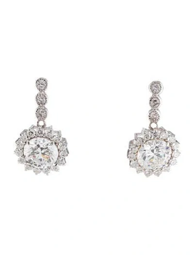 Pre-owned Earrings 14k 3.90ctw Lab-grown Diamond Drop  In Multi