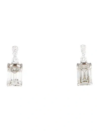 Pre-owned Earrings 14k 3.91ctw Lab-grown Diamond Drop  In Multi