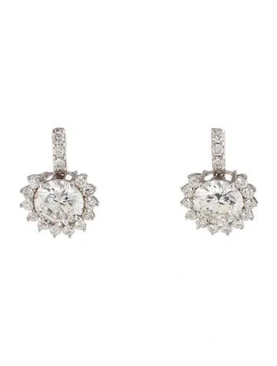 Pre-owned Earrings 14k 3.92ctw Lab-grown Diamond Drop  In Multi