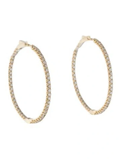 Pre-owned Earrings 14k 4.00ctw Diamond Hoop  In Multi