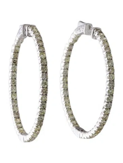 Pre-owned Earrings 14k 4.00ctw Diamond Hoop  In Multi