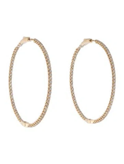 Pre-owned Earrings 14k 4.00ctw Diamond Inside-out Hoop  In Multi