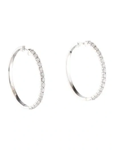 Pre-owned Earrings 14k 4.00ctw Diamond Large Hoop  In Multi