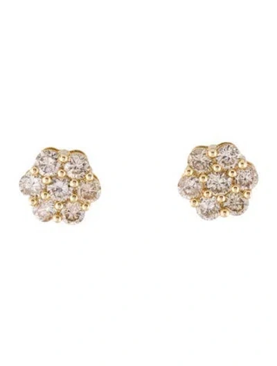 Pre-owned Earrings 14k 4.00ctw Diamond Stud  In Multi