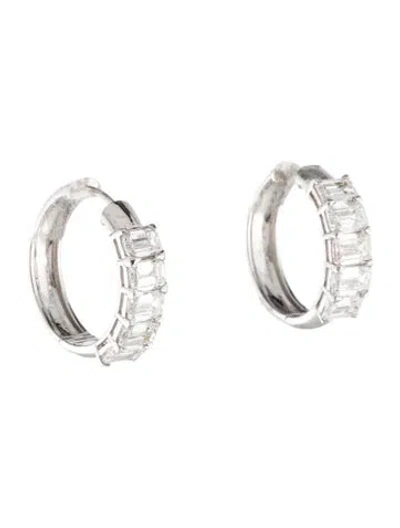 Pre-owned Earrings 14k 4.00ctw Lab-grown Diamond Hoops In Multi