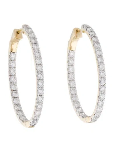 Pre-owned Earrings 14k 4.00ctw Lab-grown Diamond Inside-out Hoop  In Multi