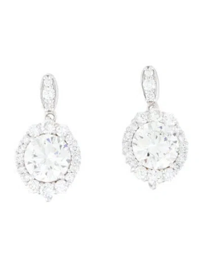Pre-owned Earrings 14k 4.01ctw Lab-grown Diamond Drop  In Multi