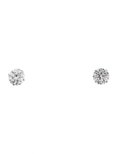 Pre-owned Earrings 14k 4.02ctw Lab-grown Diamond Solitaire Stud  In Multi