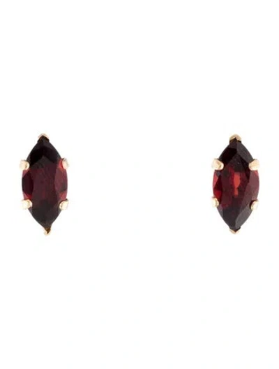 Pre-owned Earrings 14k 4.04ctw Garnet Stud  In Multi