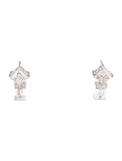Pre-owned Earrings 14k 4.04ctw Lab-grown Diamond Drop  In Multi