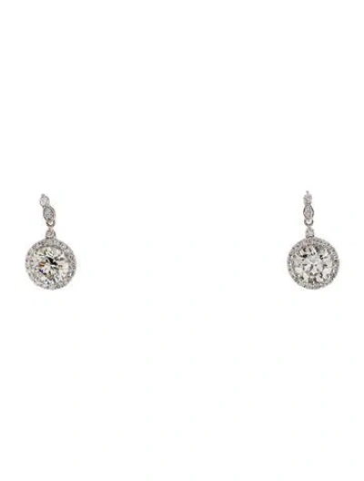 Pre-owned Earrings 14k 4.06ctw Lab-grown Diamond Drop  In Multi