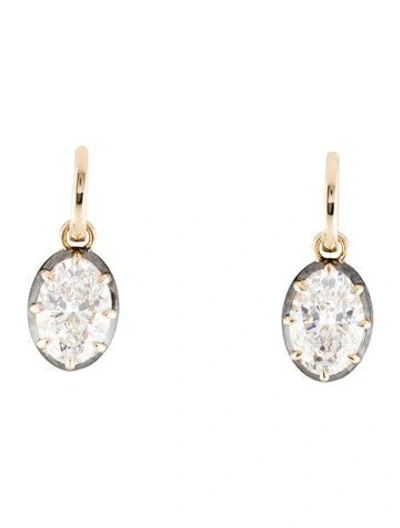 Pre-owned Earrings 14k 4.07ctw Lab-grown Diamond Drop  In Multi