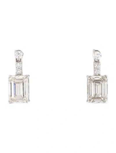 Pre-owned Earrings 14k 4.08ctw Lab-grown Diamond Drop  In Multi