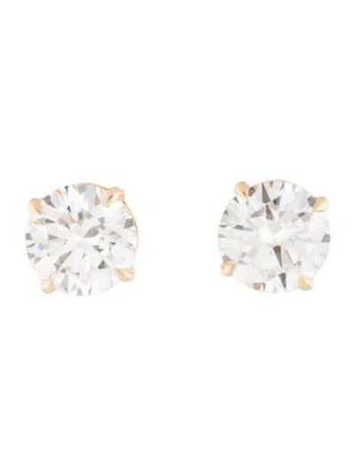 Pre-owned Earrings 14k 4.08ctw Lab-grown Diamond Solitaire Stud  In Multi