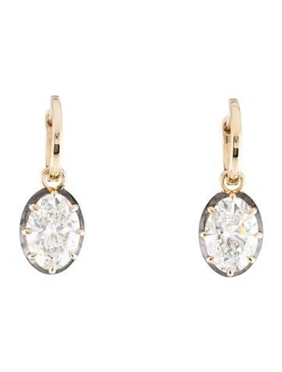 Pre-owned Earrings 14k 4.09ctw Lab-grown Diamond Drop  In Multi