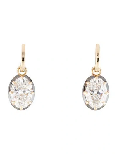 Pre-owned Earrings 14k 4.09ctw Lab-grown Diamond Drop  In Multi