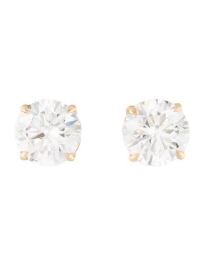 Pre-owned Earrings 14k 4.10ctw Lab-grown Diamond Solitaire Stud  In Multi