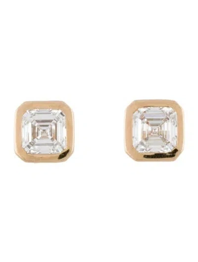 Pre-owned Earrings 14k 4.13ctw Lab-grown Diamond Solitaire Stud  In Multi