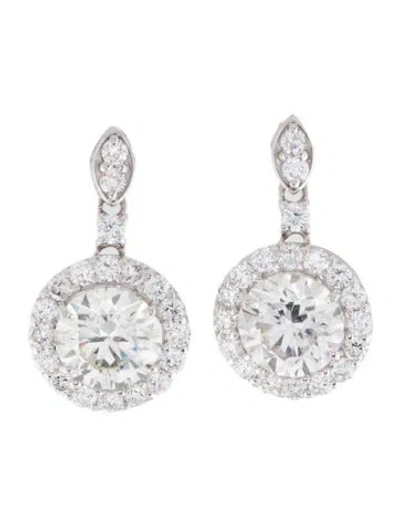 Pre-owned Earrings 14k 4.14ctw Lab-grown Diamond Drop  In Multi