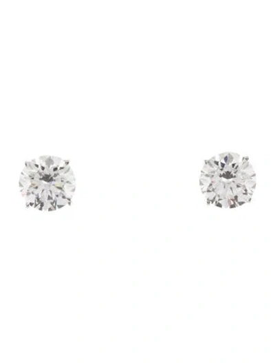 Pre-owned Earrings 14k 4.14ctw Lab-grown Diamond Solitaire Stud  In Multi