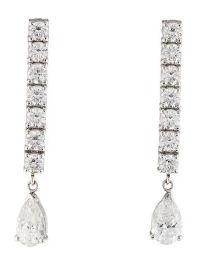 Pre-owned Earrings 14k 4.16ctw Lab-grown Diamond Drop  In Multi