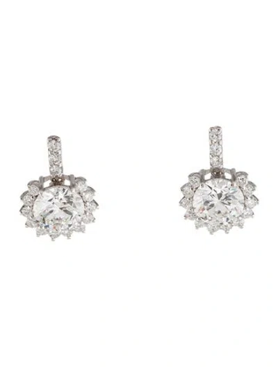Pre-owned Earrings 14k 4.17ctw Lab-grown Diamond Drop  In Multi