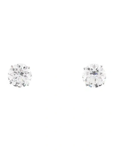 Pre-owned Earrings 14k 4.18ctw Lab-grown Diamond Solitaire Stud  In Multi